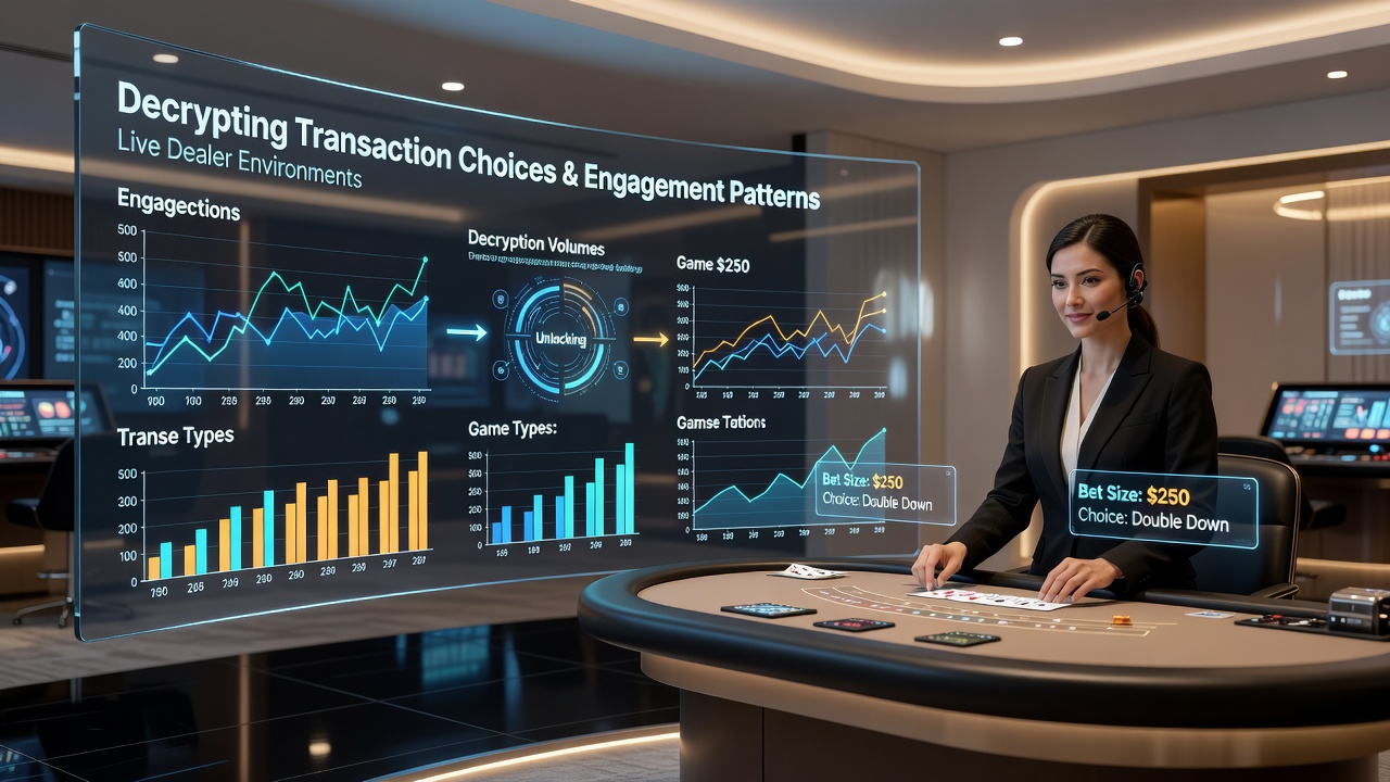 Analytics dashboard displaying transaction data and engagement metrics for live dealer platforms