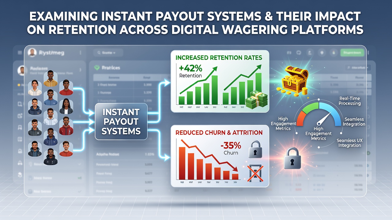 Analytics dashboard displaying retention metrics before and after instant payout implementation