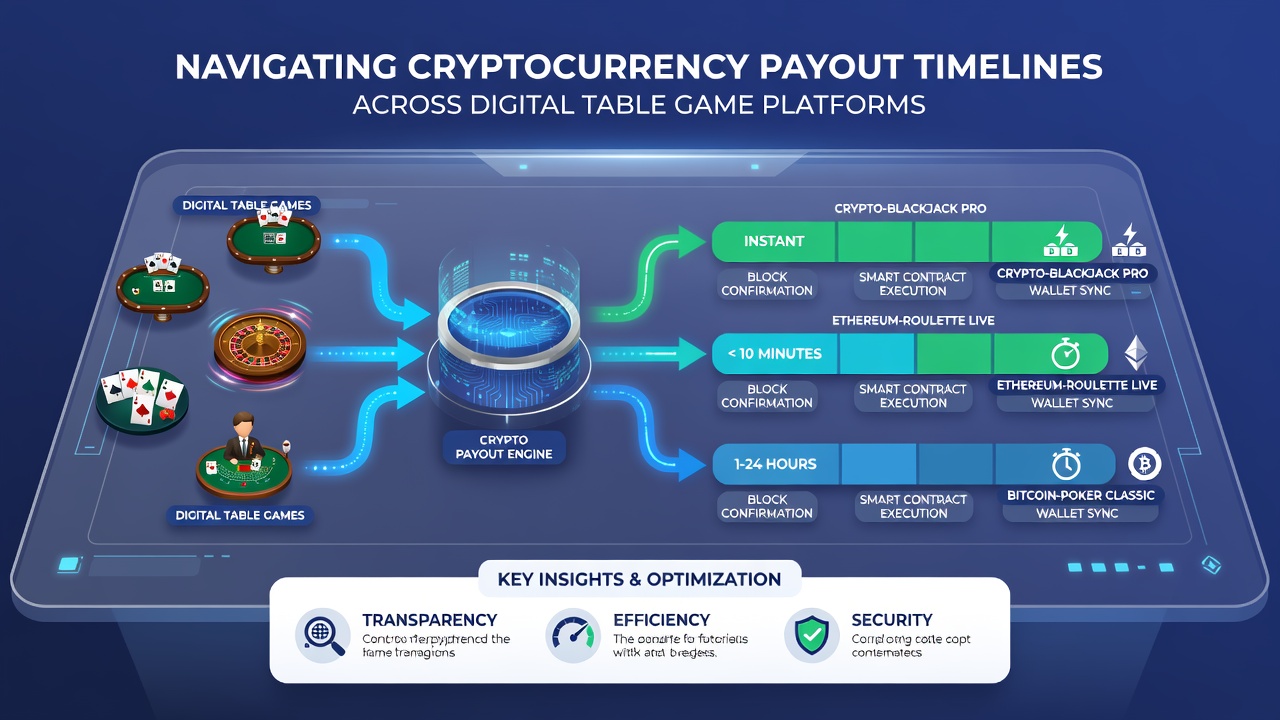 Comparison chart of average cryptocurrency withdrawal times for table game platforms including Bitcoin, Ethereum, and Litecoin networks