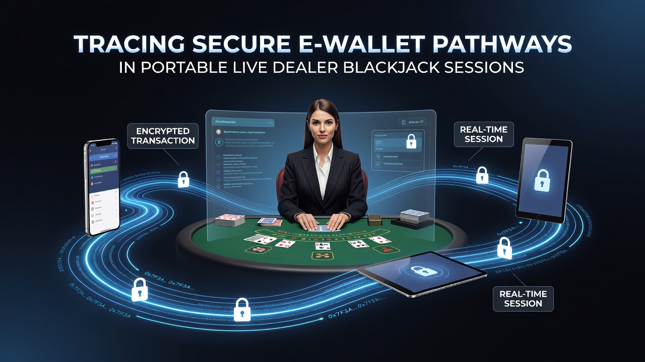 Diagram showing encrypted data flow from mobile wallet to live dealer server